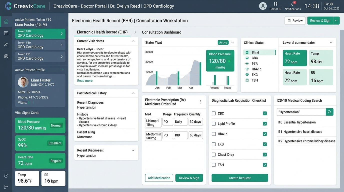 Doctor OPD Clinical Consultation EHR Workspace